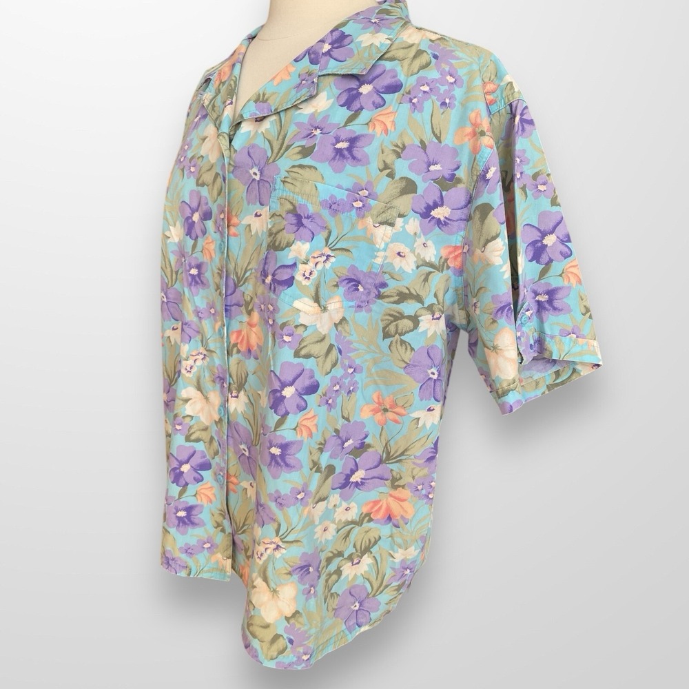 Bobbie Brooks Woman Size 22 / 24W Top‎ Shirt Button Front Floral Hawaiian - Picture 5 of 8